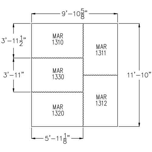 Washbay Button Top 1/2 Inch 10x12 Ft Kit Diagram