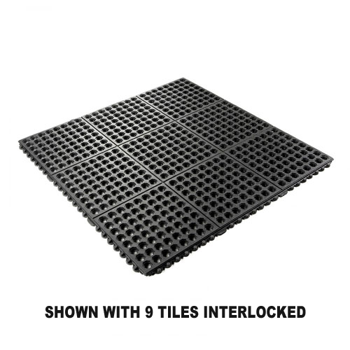 Heavy Duty Rubber Mat with Holes for Indoor Outdoor Use