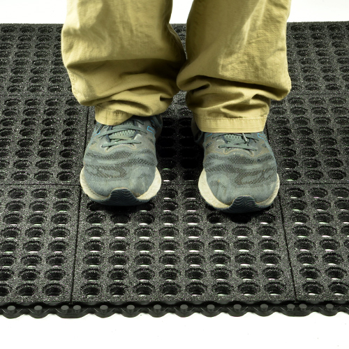 rubber mats with holes that also have a gritshield surface