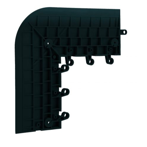 Black Wearwell ErgoDeck HD Outside Corner 7/8 Inch x 6 Inch Wide x 15x15 Inches Case of 4