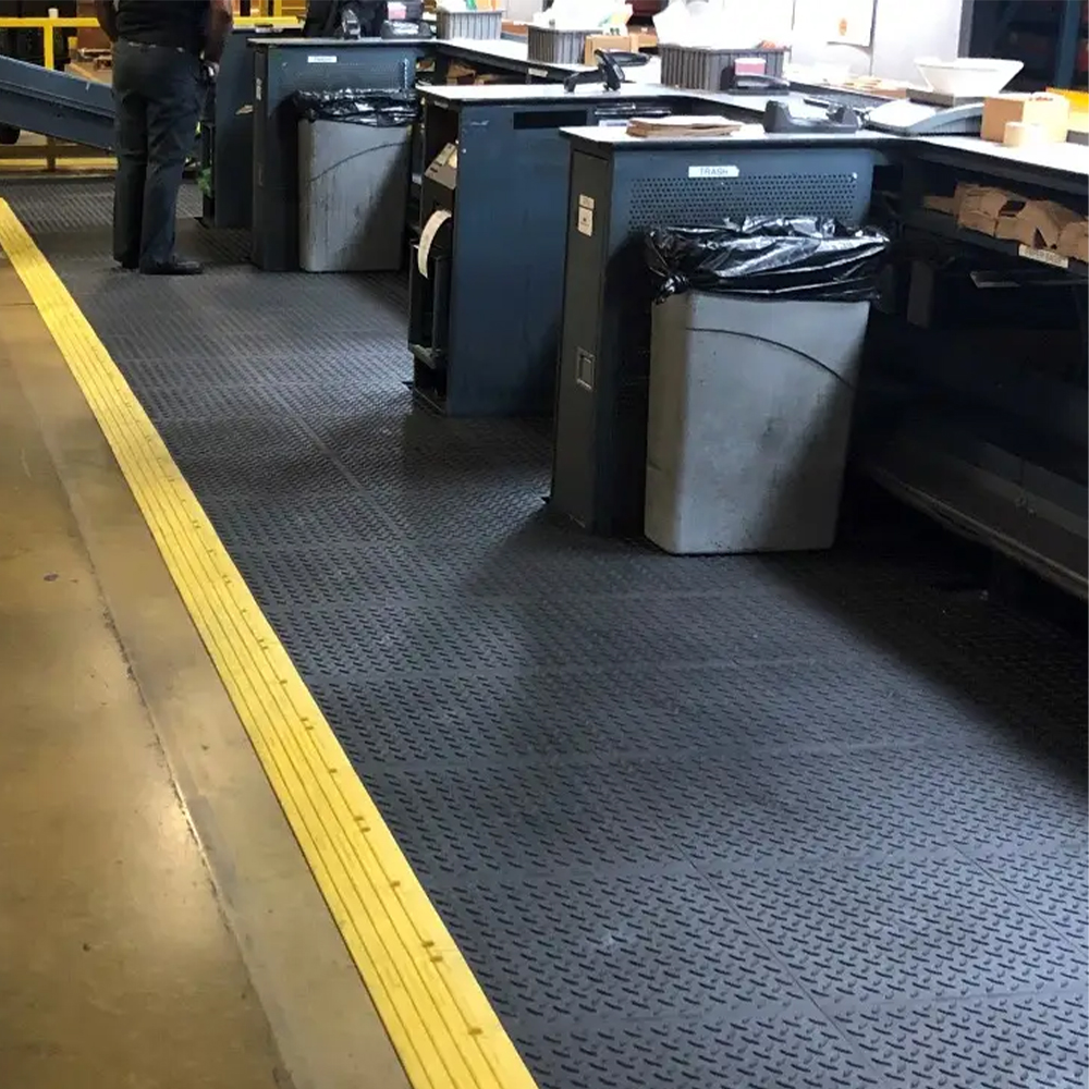 Wearwell ErgoDeck MAX Diamond Tile 7/8 Inch x 18x18 Inches Case of 10 Work Counter install