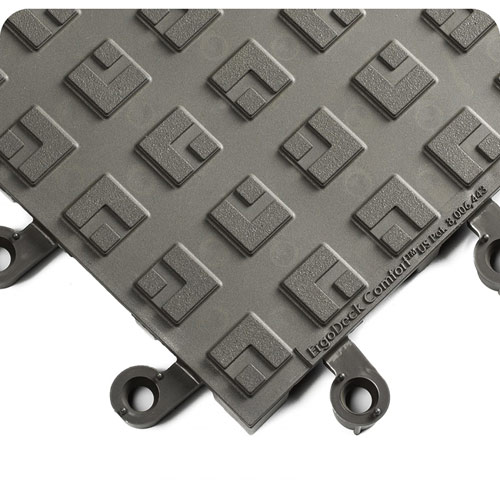 Greatmats Wearwell ErgoDeck HD Solid Tile | 18x18 inch | Black | Fatigue, Industrial, Ergonomic | Interlocking | PVC Anti-Fatigue Mat