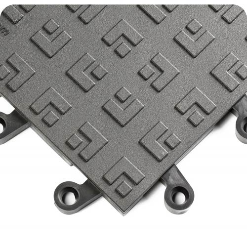 Ergodeck fatigue floor tiles for industrial and manufacturing floors