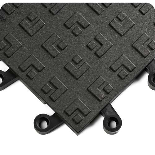 ErgoDeck HD Solid Black 18 x 18 Inch Tile corner