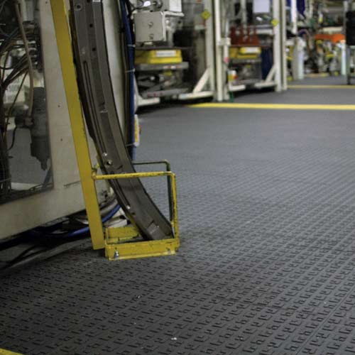 Greatmats Wearwell ErgoDeck HD Solid Tile | 18x18 inch | Black | Fatigue, Industrial, Ergonomic | Interlocking | PVC Anti-Fatigue Mat