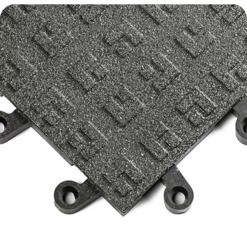 ErgoDeck HD Solid Black with Gritshield 18 x 18 Inch Tile corner