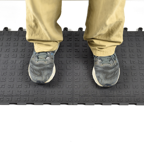 Greatmats Wearwell ErgoDeck HD Solid Tile | 18x18 inch | Black | Fatigue, Industrial, Ergonomic | Interlocking | PVC Anti-Fatigue Mat