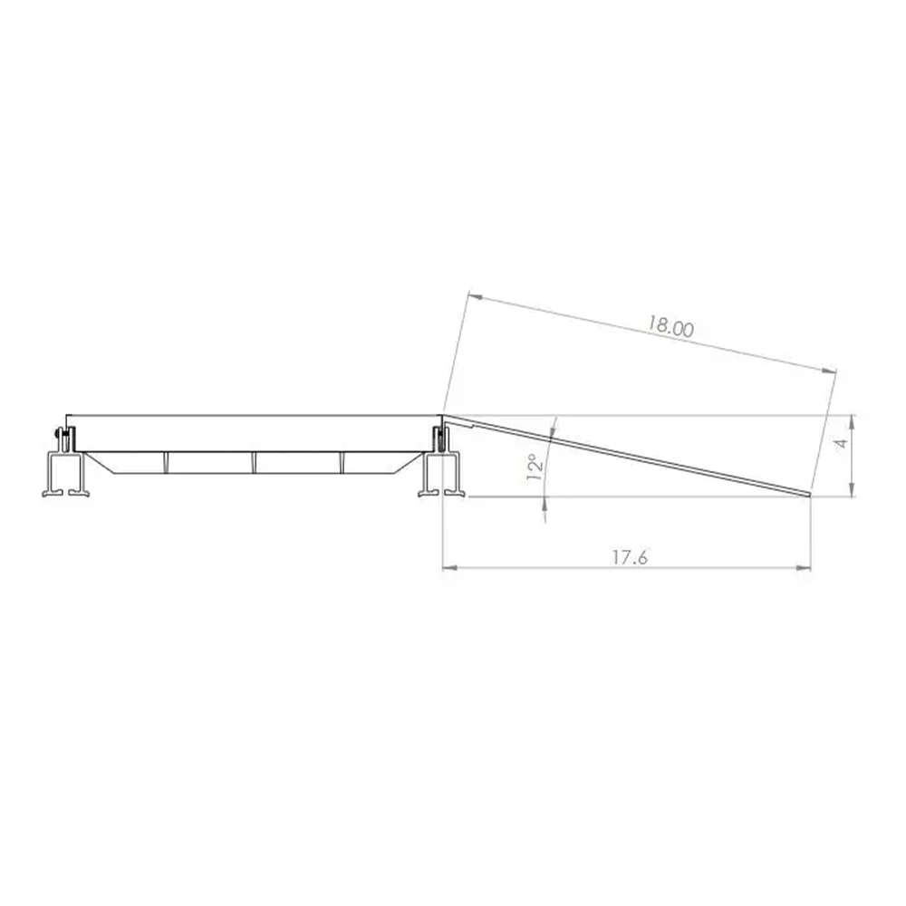 Wearwell Foundation Platform Ramp 36x18 Inch diagram