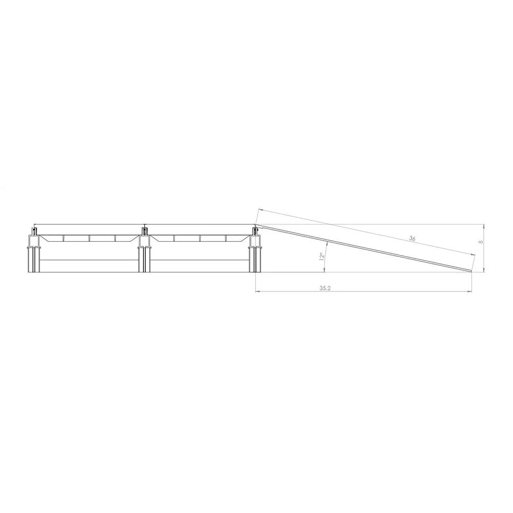 Wearwell Foundation Platform Ramp 36x42 Inch diagram