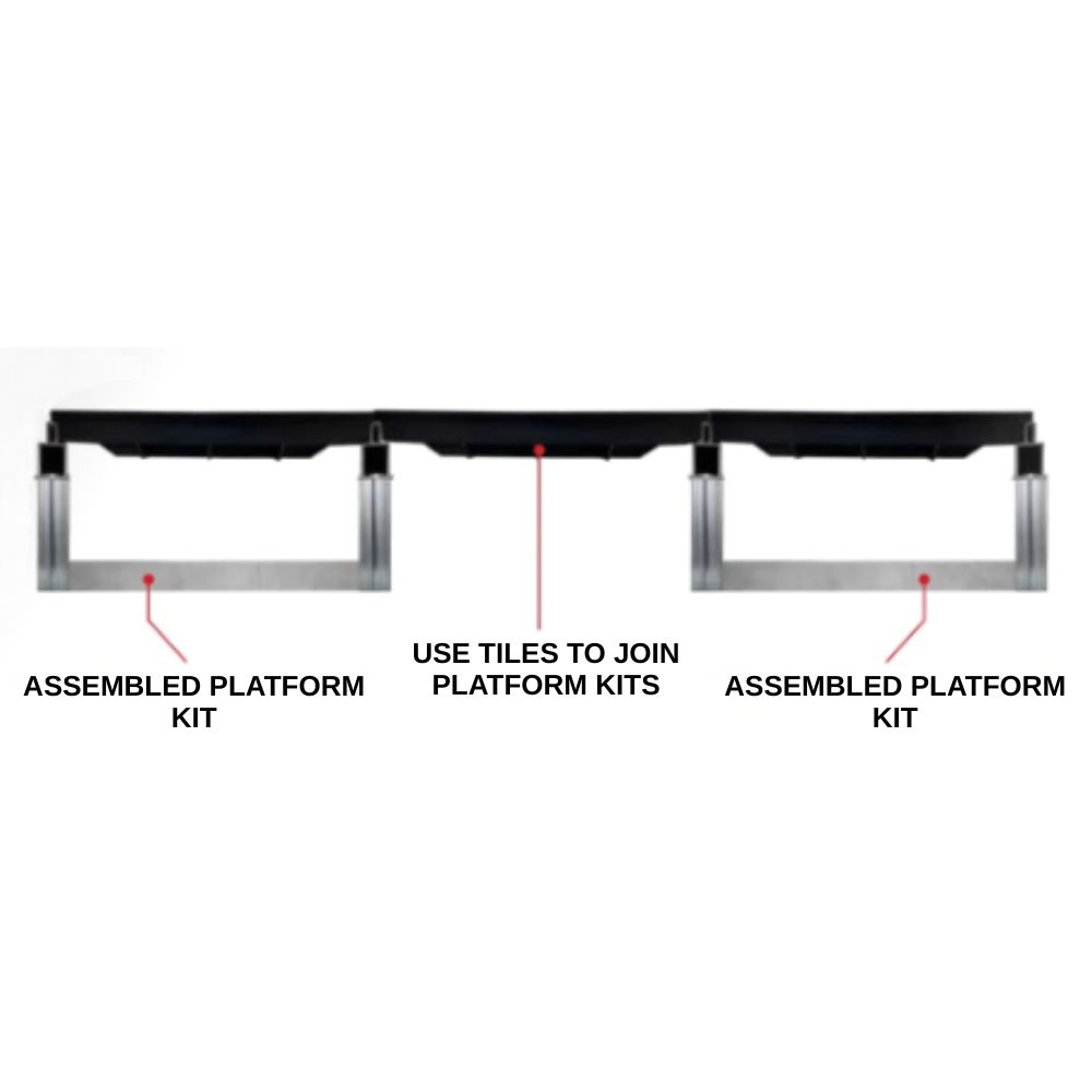 Wearwell Foundation Platform System Open 8x36x72 Inch Kit layout diagram