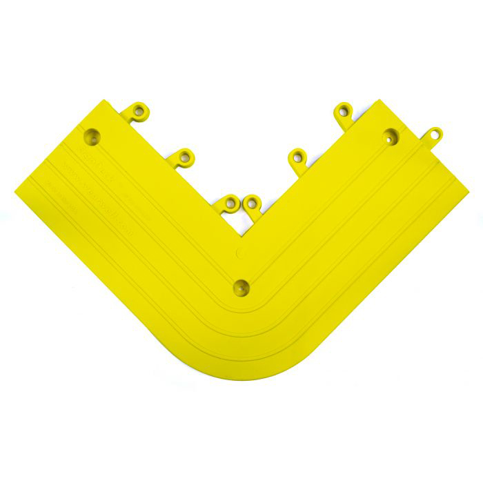 Yellow Border Stripe Wearwell ErgoDeck HD Outside Corner 7/8 Inch