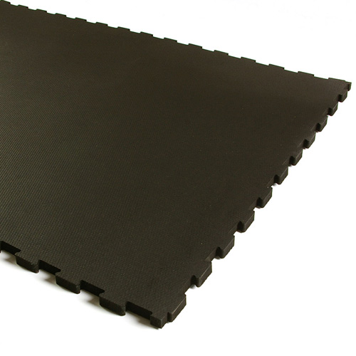 Gym ¾ Inch Rubber Interlocking 4x6 Ft Center Tile Black