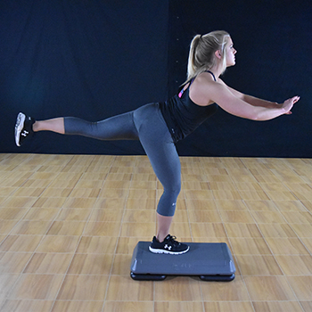 step kickback workout tiles