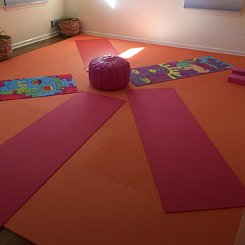 orange yoga flooring