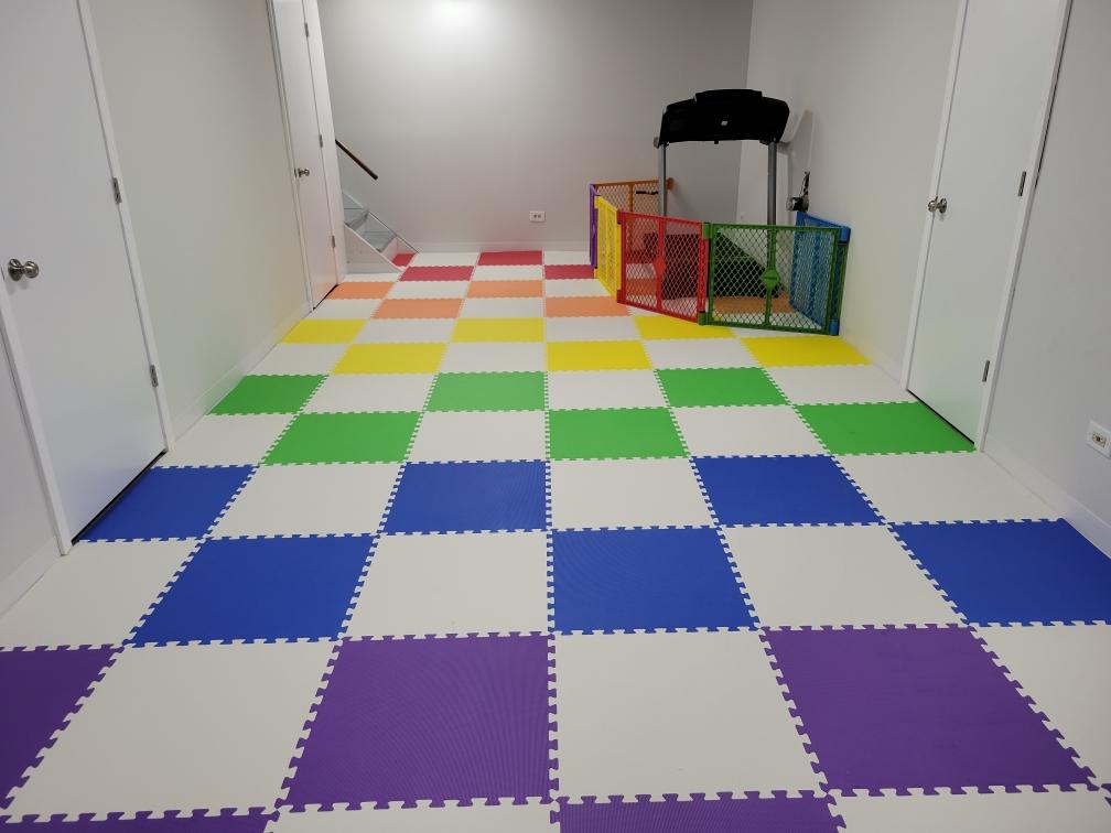 Premium Foam Tiles | 2x2 ft x 5/8 inch | Kids, Gym, Basement | Interlocking Soft Foam Floor Tile | Fast Installation | Thatch Surface