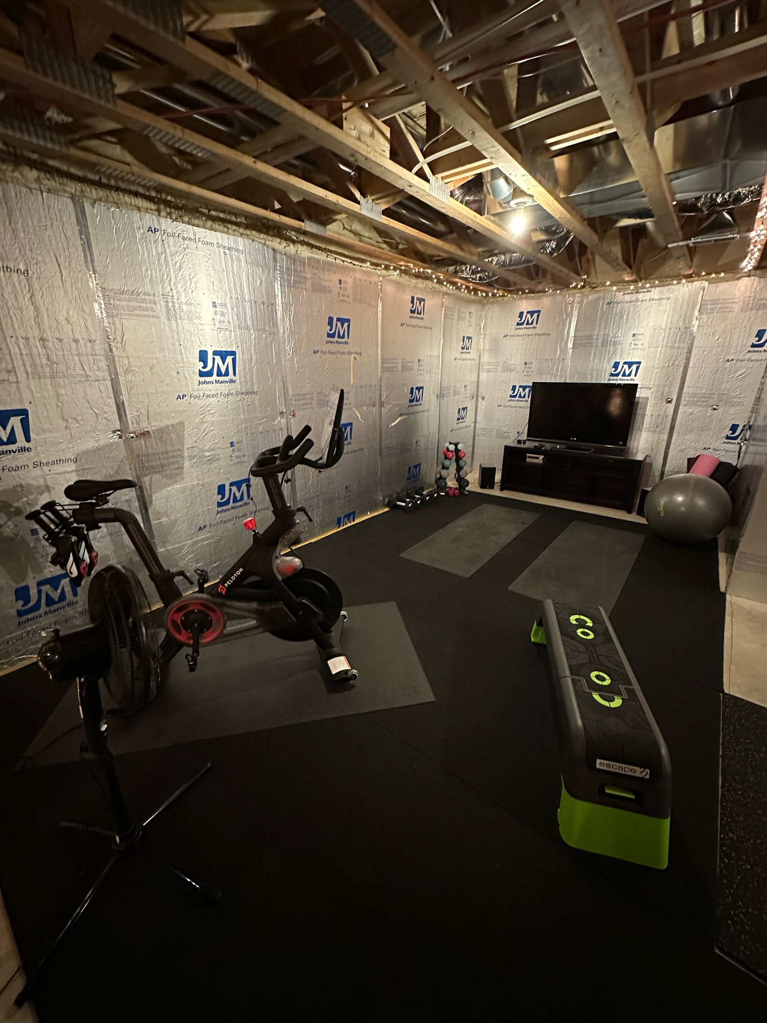 basement home gym plyometric rolled rubber flooring review