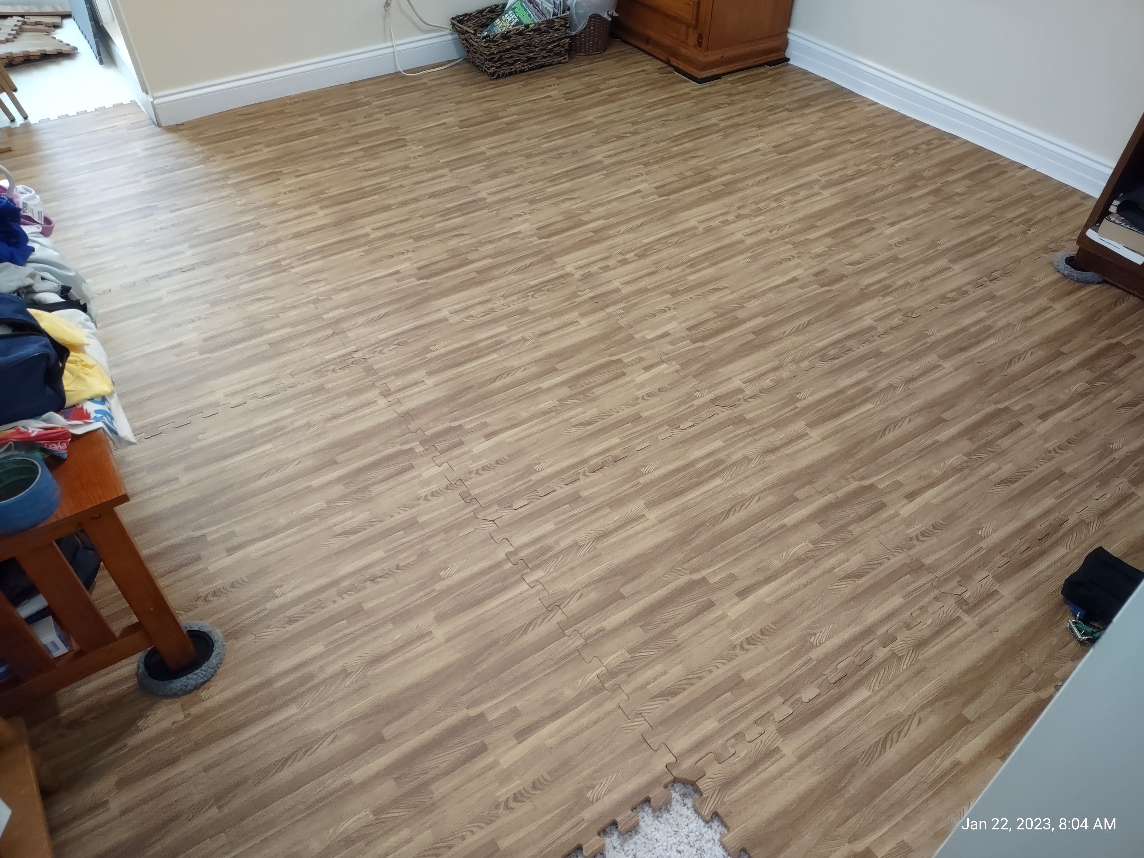Foam Tiles Rustic Medium Wood Grain 24 in. W x 24 in. L Foam Home  Interlocking Floor Tile (58.12 sq. ft.) (Case of 15)