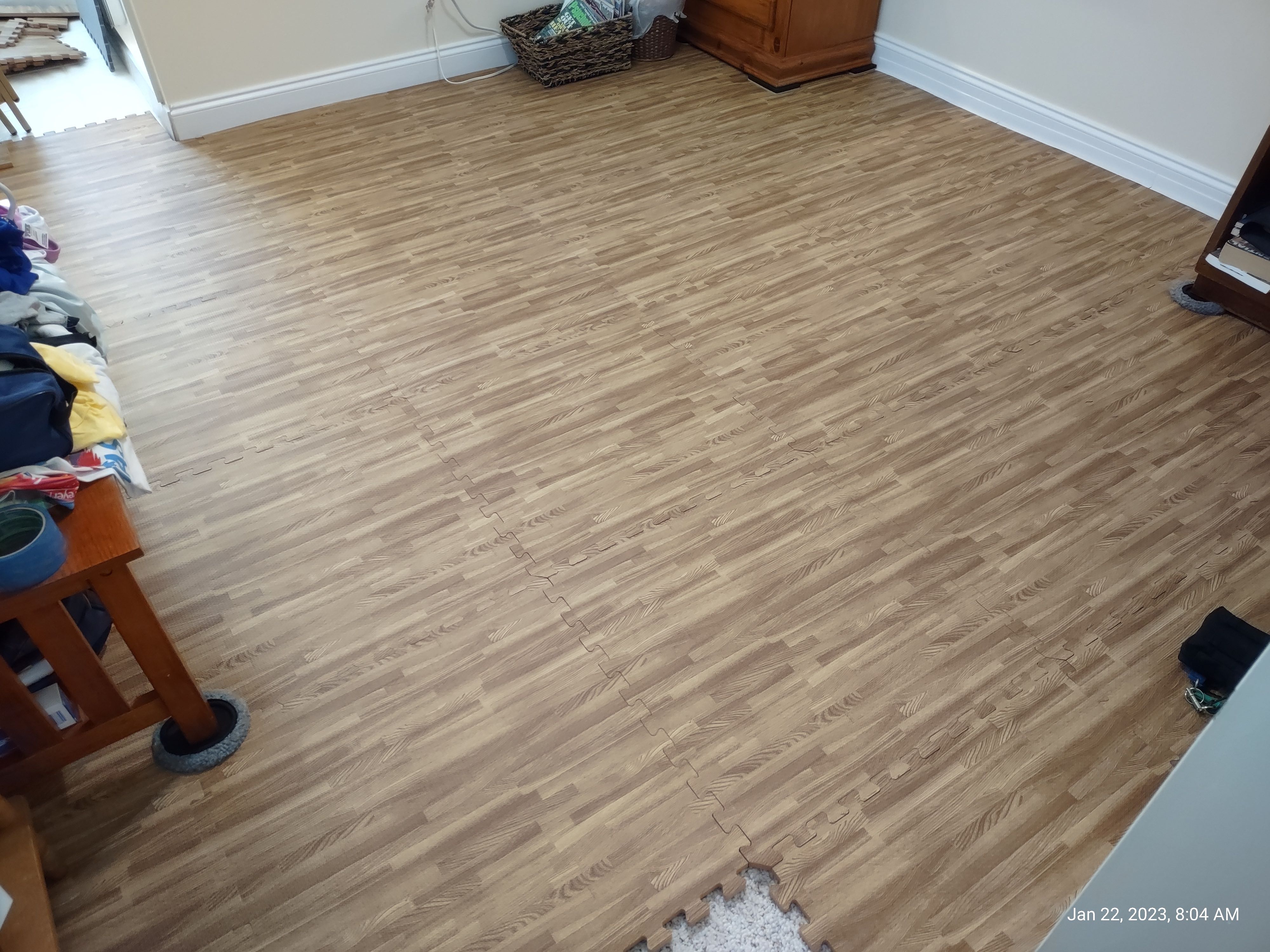 Greatmats Wood Grain Foam Tiles Reversible | 2x2 ft x 1/2 inch | Basement Flooring | Interlocking Foam Tile | Double Sided | Various Colors