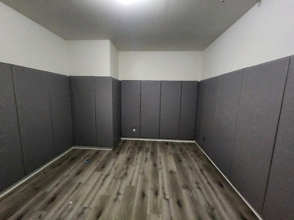 home safe room with custom wall padding