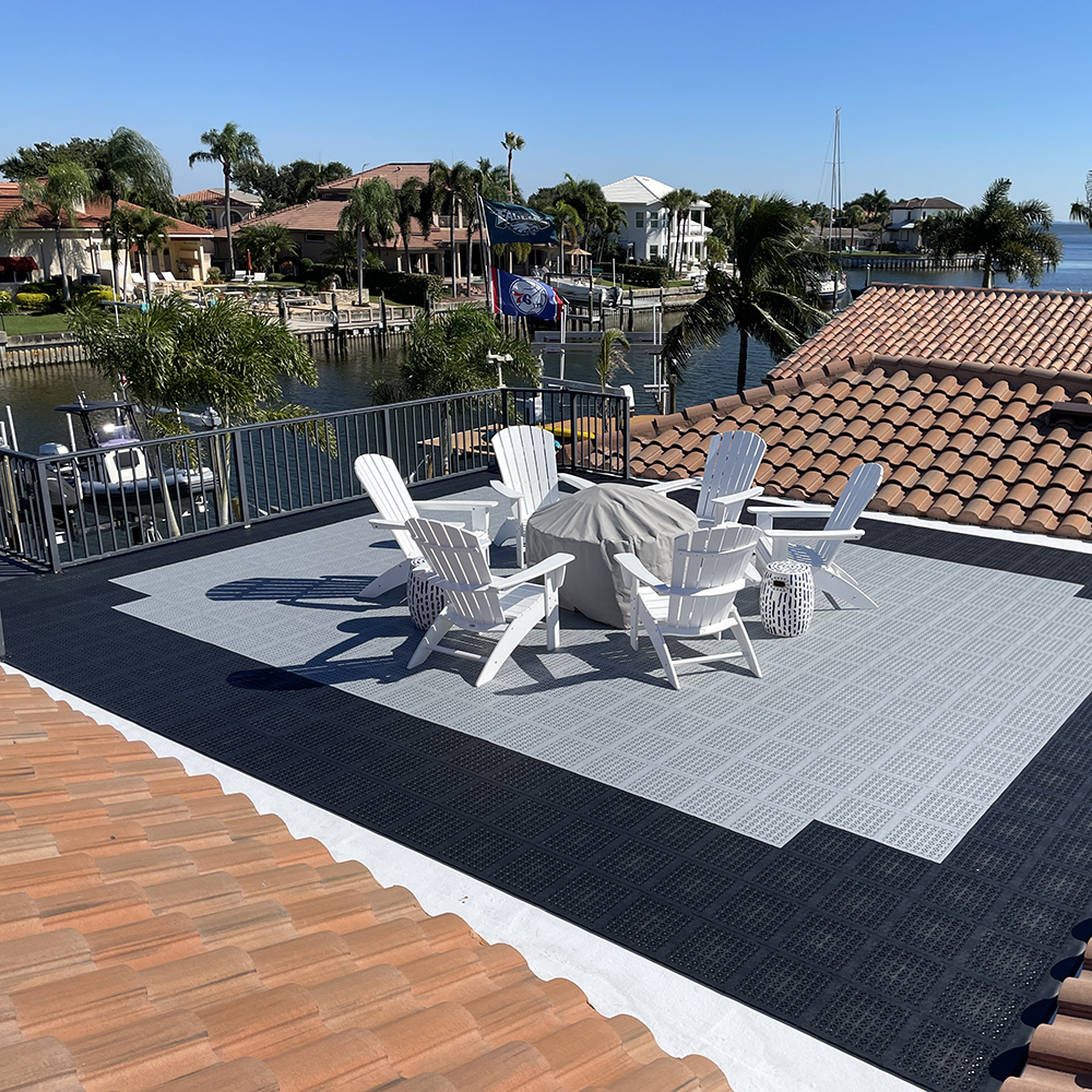 PVC StayLock Outdoor Deck Floor Tiles - 5 Colors