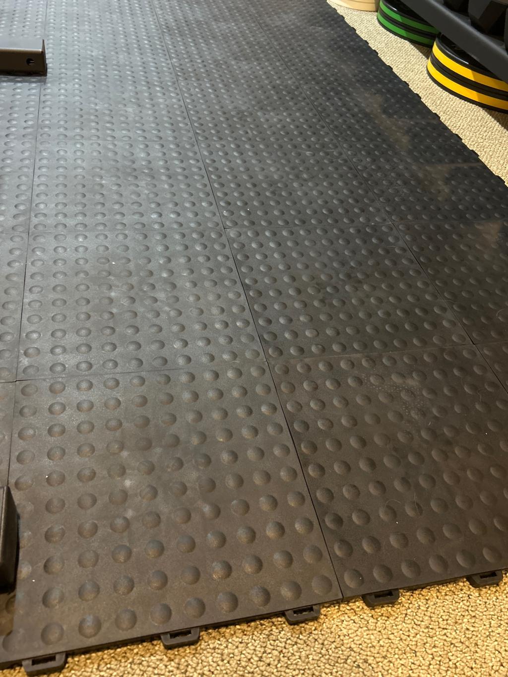 staylock bump top tiles over carpet