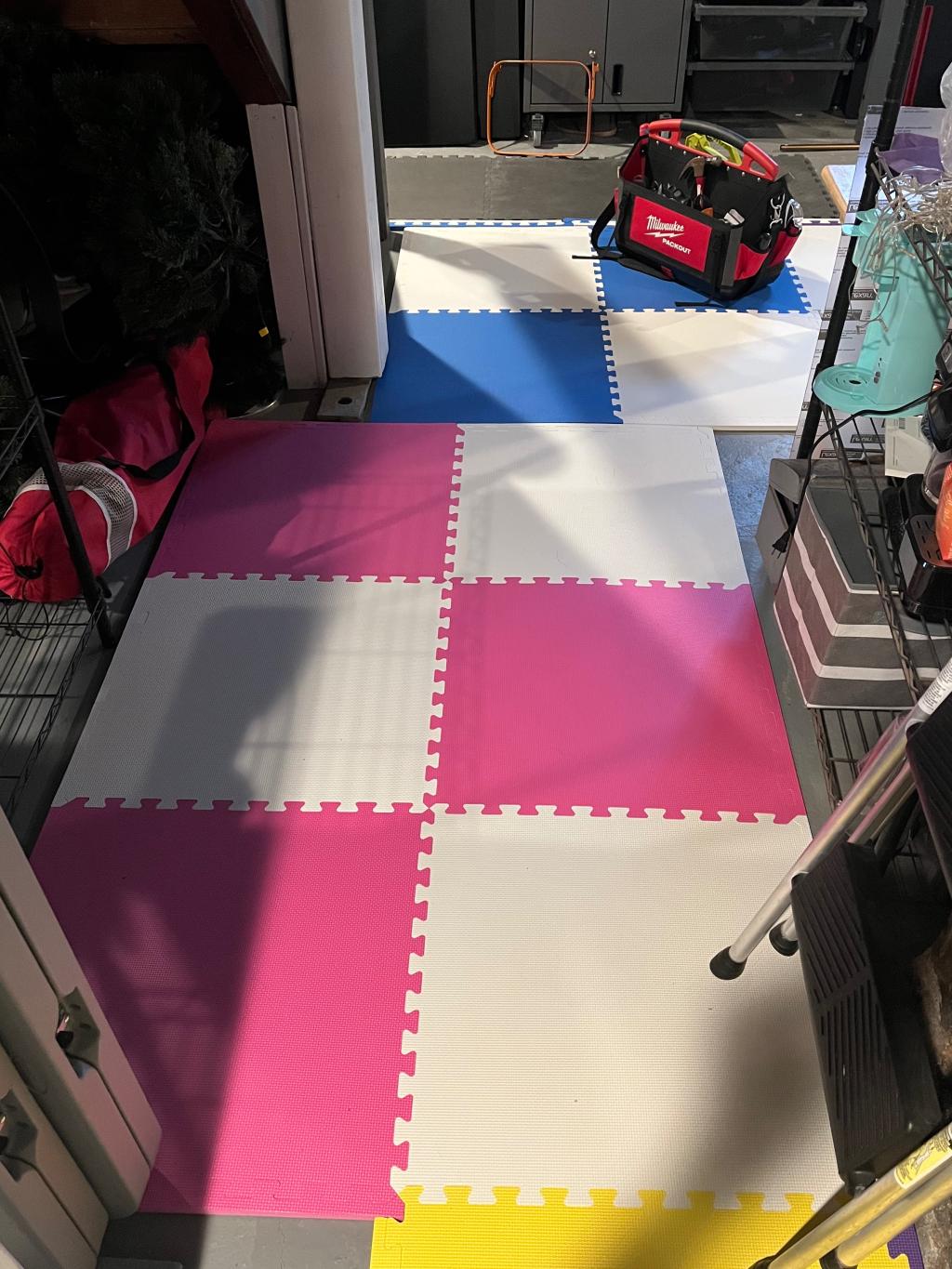 foam mats in basement