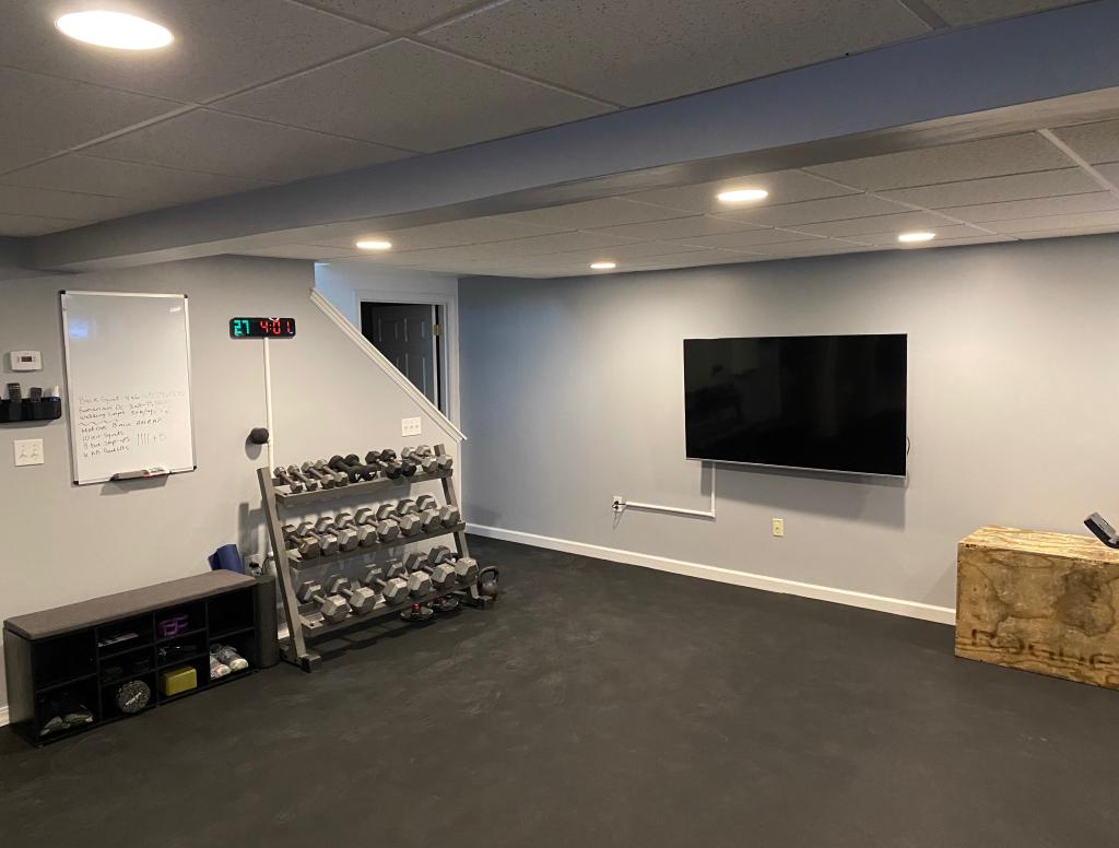 basement rubber gym flooring