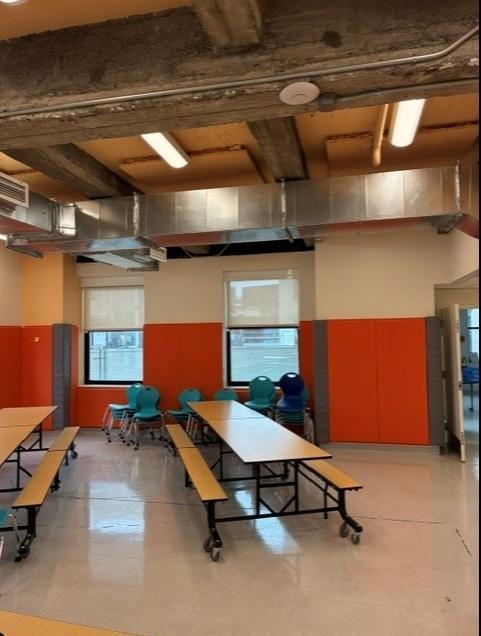 orange wall padding in schools
