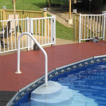 Deck around above ground pool