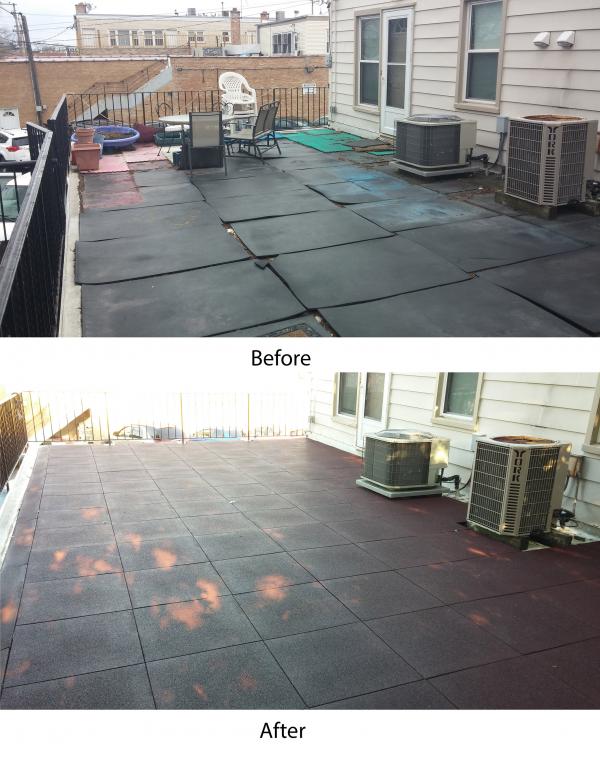 Sterling Rooftop Tiles will not curl like the previously used rubber mats.