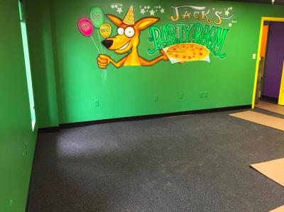 Party Room with Rolled Rubber Flooring