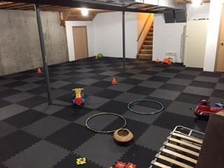 Economy Foam Mat Uses - Basement Play Area