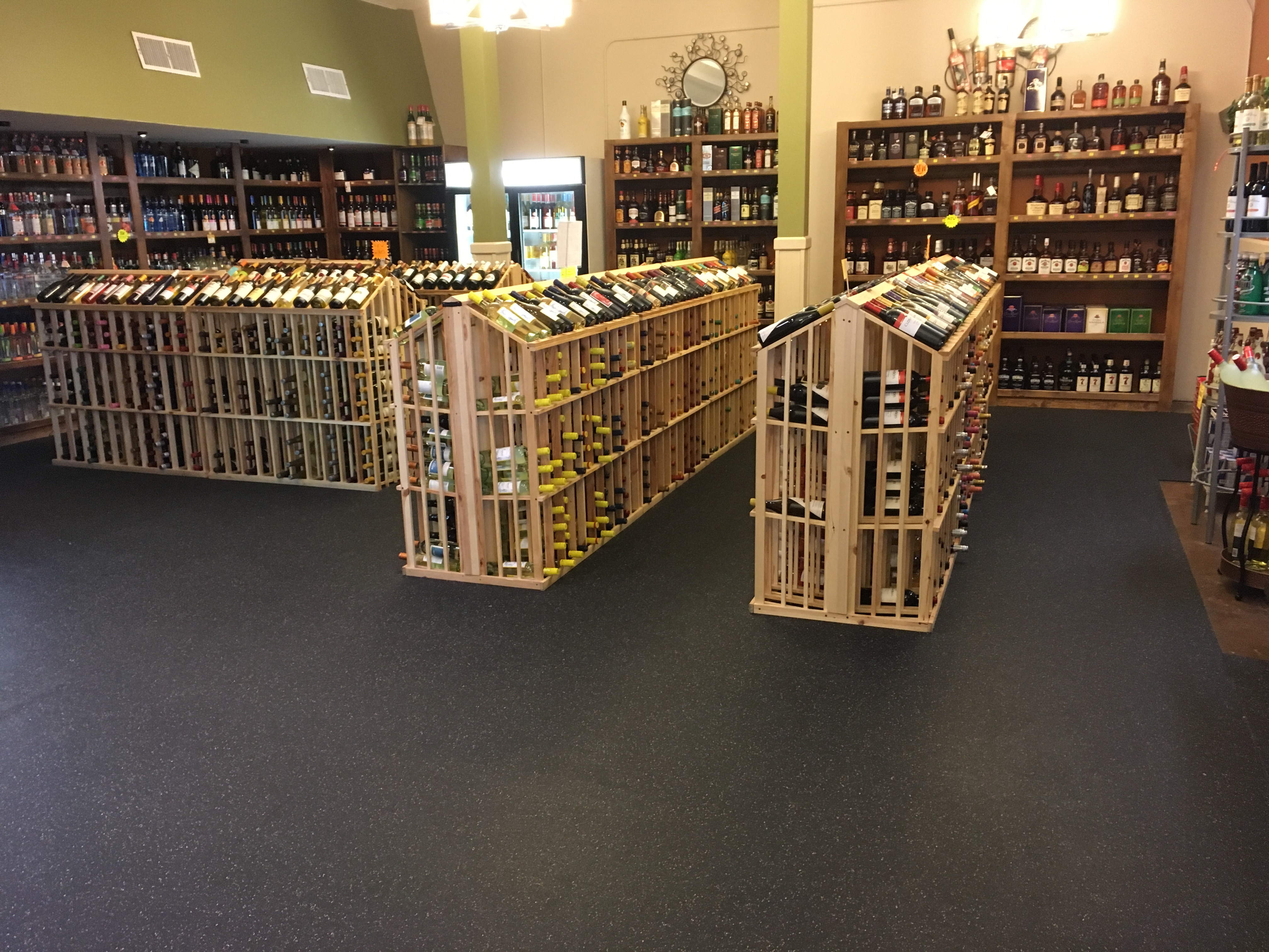 Liquor Store with rolled rubber flooring