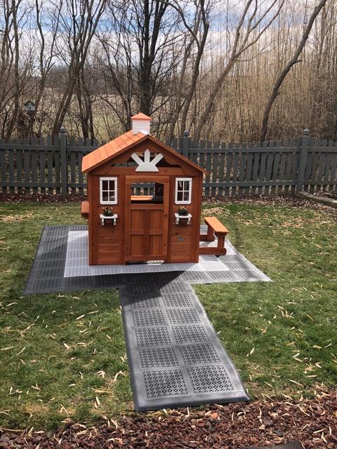 Outdoor Deck Patio Tiles Over Grass