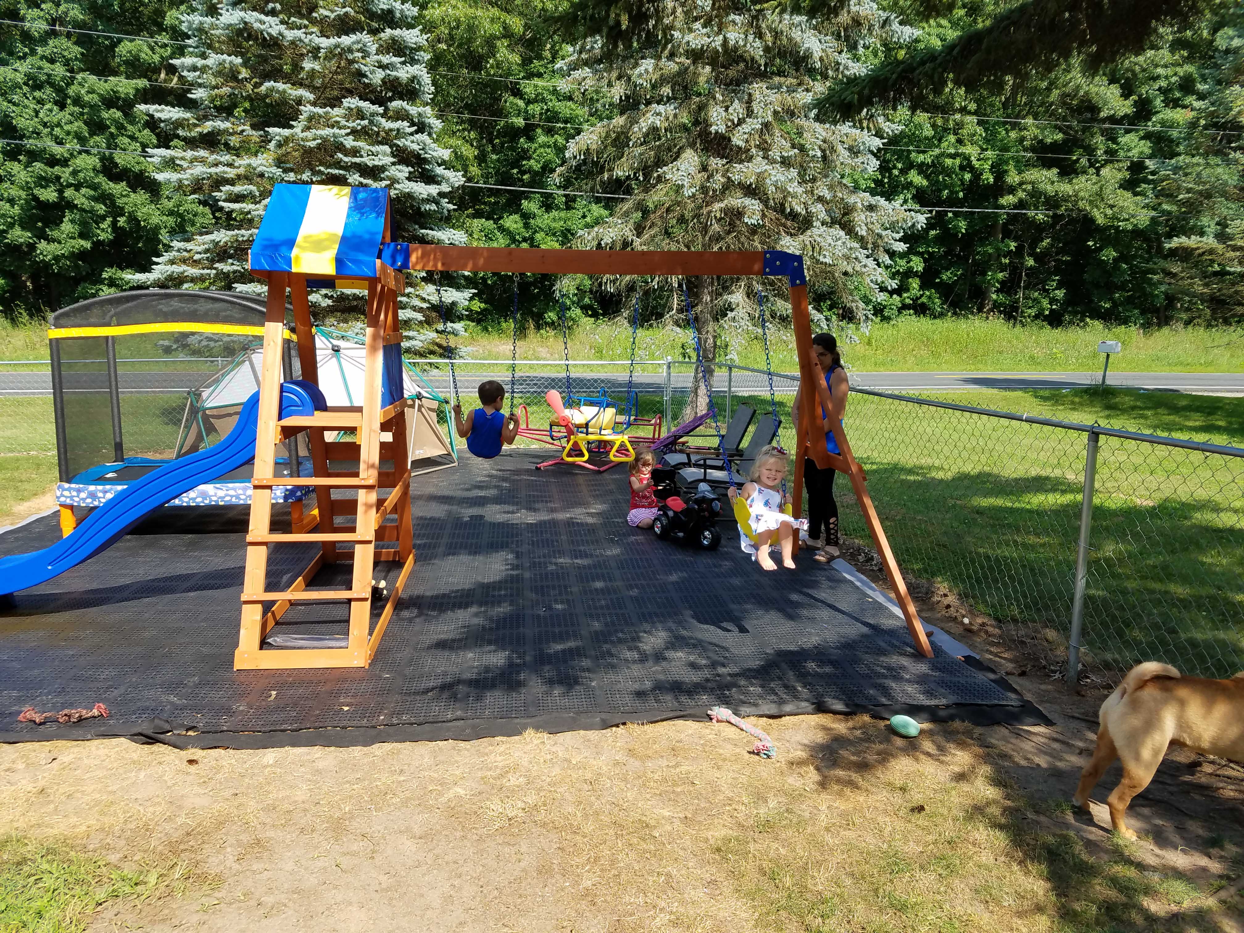Kids Daycare Flooring Over Grass