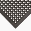 Beveled Drain Step Anti-Fatigue Mat 3X5 ft Black corner.