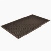 Beveled Drain Step Anti-Fatigue Mat 3X5 ft Black full ang left.