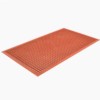 Beveled Drain Step Anti-Fatigue Mat 3X5 ft Red full ang left.