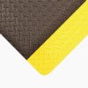 Ergo Trax Grande Anti-Fatigue Mat 3x5 ft black yellow corner.