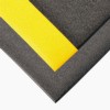 Pebble Step SOF TRED with Dyna Shield Anti-Fatigue 3/8 inch 3x5 ft black yellow corner.