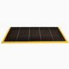 Safety Stance 3-Side Anti-Fatigue Mat 26x40 inch full tile black yellow.