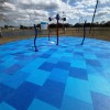 AquaTile Aquatic Flooring 3/8 Inch x 2x2 Ft. coastal colors splashpad install