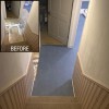 Leather PVC Floor Tile Black or Dark Gray 6 tiles before and after