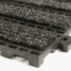 Entrance Linear Tile 1/2 inch Black w/Charcoal Carpet corner of tile.