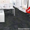 Design Medley II Commercial Carpet Tile 5.9 mm x 24x24 Inches Carton of 18 vertical ashler install Assortment