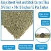 Easy Street Peel and Stick Carpet Tiles 3/4 Inch x 18x18 Inches 10 Per Carton infographic
