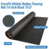 Rubber Flooring Rolls 1/4 Inch 4x10 Ft Black infographic.