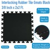 Interlocking Rubber Tile 2x2 Ft x 3/8 Inch Black infographic