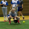Gym Turf 365 Portable Indoor Sports Turf per SF installed in gymnasium for softball practice