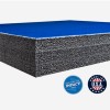 Wrestling hold on Home Martial Arts Flexi-Roll Mat Tatami Surface 1-1/4 Inch x 5x10 Ft. side view with graphics